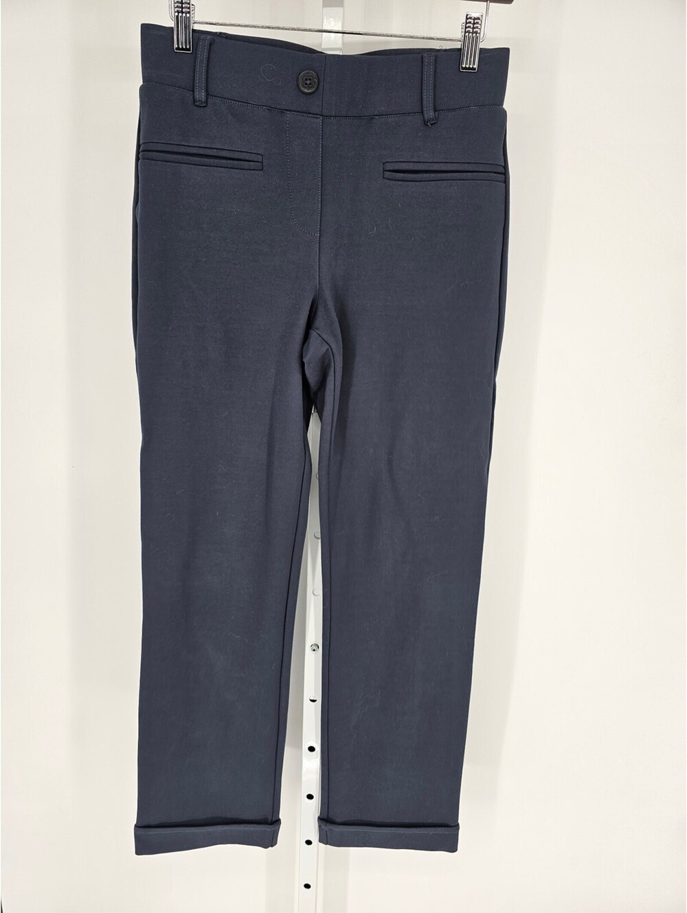 Betabrand Womens Sz S Long Dark Blue Straight Leg Pull On Dress Pants